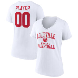Women's White Louisville Cardinals Women's Basketball Pick-A-Player NIL Gameday Tradition V-Neck T-Shirt