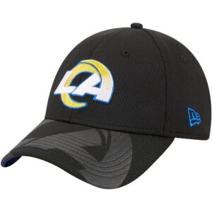 Men's New Era Black Los Angeles Rams Top Visor 9FORTY Adjustable Hat