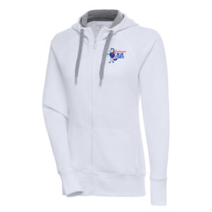 Women's Antigua White Delaware Blue Coats Victory Full-Zip Hoodie