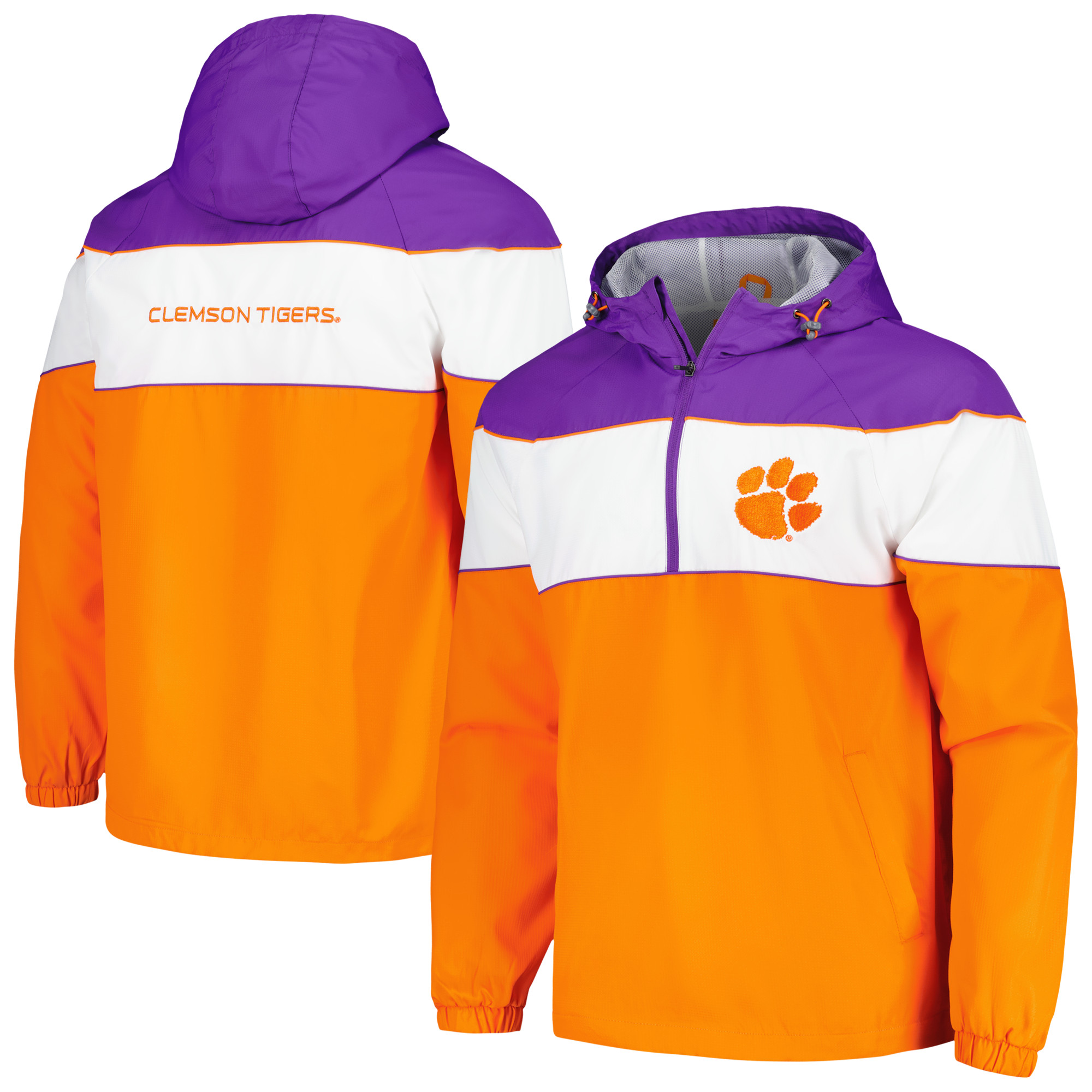 Men's G-III Sports by Carl Banks Orange Clemson Tigers Center Line Half-Zip Raglan Hoodie Jacket - Image 5