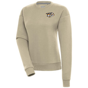 Women's Antigua Khaki Nashville Predators Victory Pullover Sweatshirt