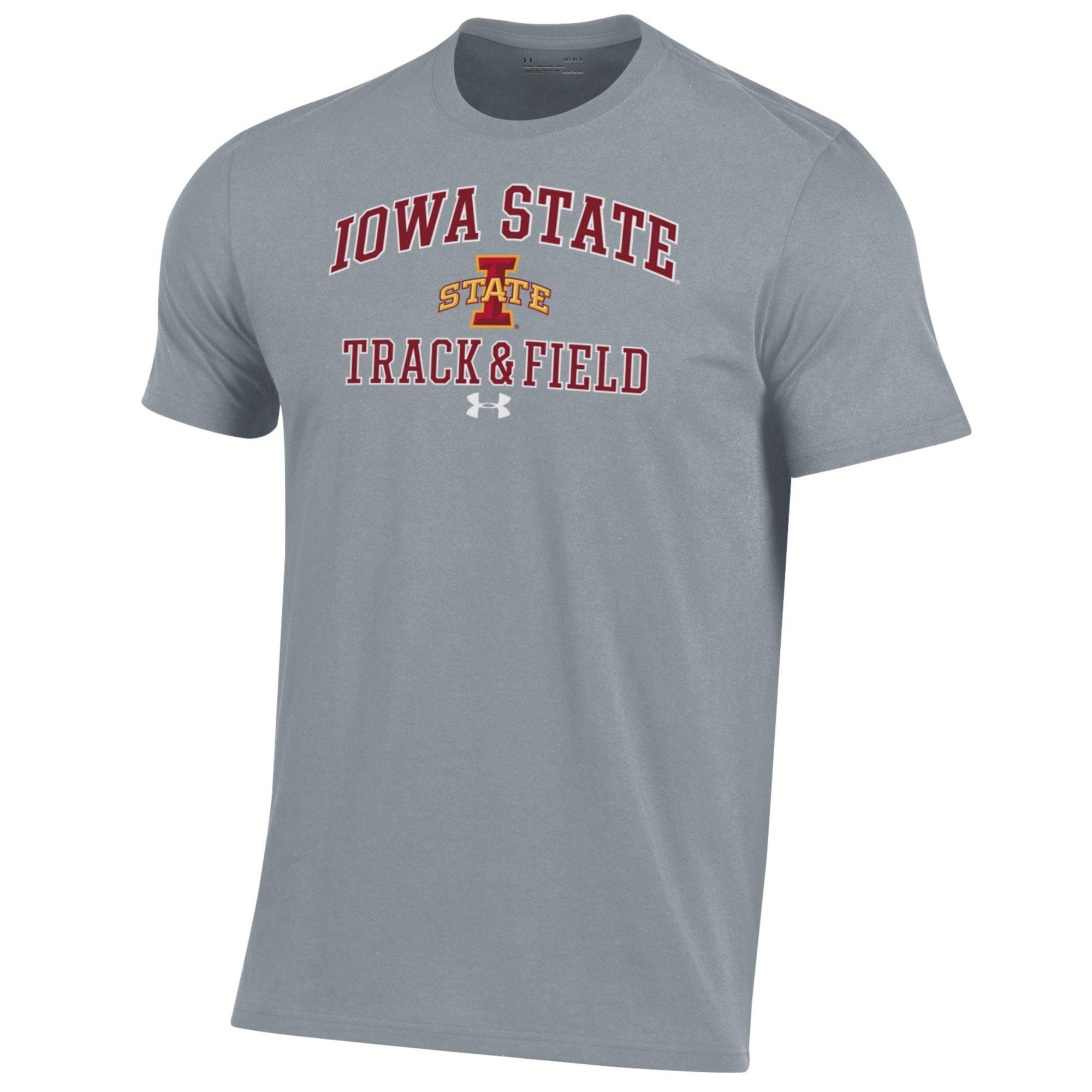 Men's Under Armour Gray Iowa State Cyclones Track & Field Performance T-Shirt - Image 6