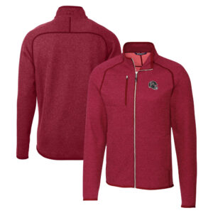 Men's Cutter & Buck  Red Atlanta Falcons Helmet Mainsail Sweater-Knit Full-Zip Jacket