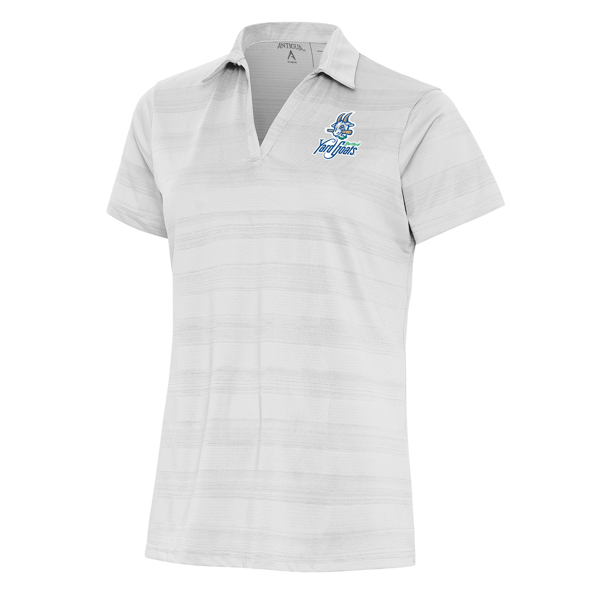 Women's Antigua White Hartford Yard Goats Compass Polo