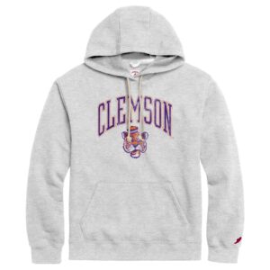 Men's League Collegiate Wear  Heather Gray Clemson Tigers Tall Arch Essential Pullover Hoodie
