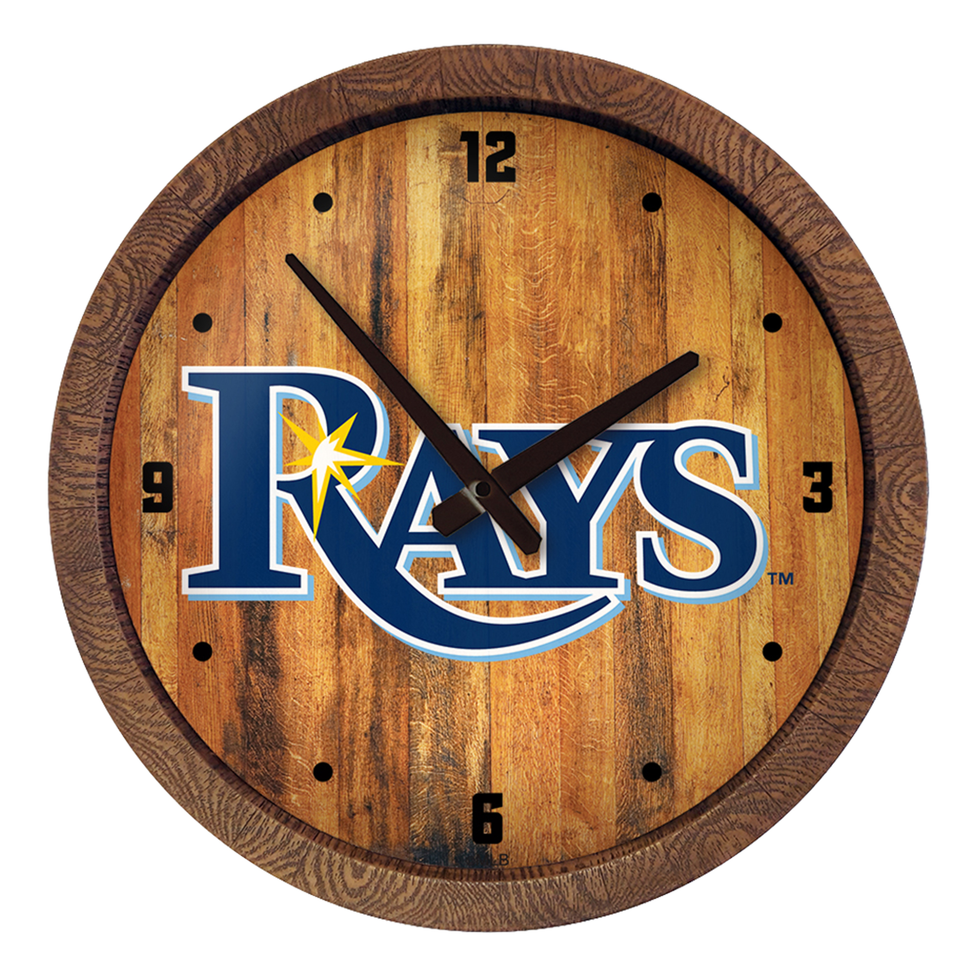 Tampa Bay Rays 20.25" Faux Barrel Top Clock