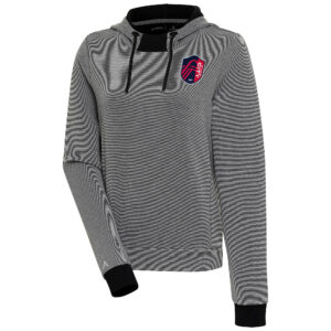 Women's Antigua  Black St. Louis City SC Axe Bunker Tri-Blend Pullover Hoodie