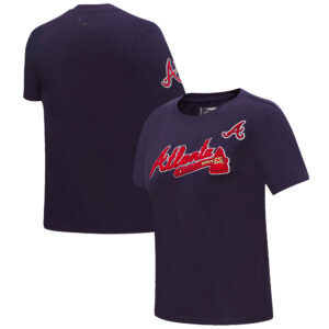 Women's Pro Standard  Navy Atlanta Braves Classic Slim Fit T-Shirt