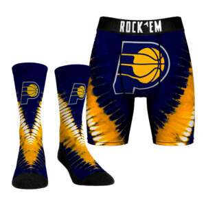 Men's Rock Em Socks  Indiana Pacers Tie Dye Underwear and Crew Socks Combo Pack