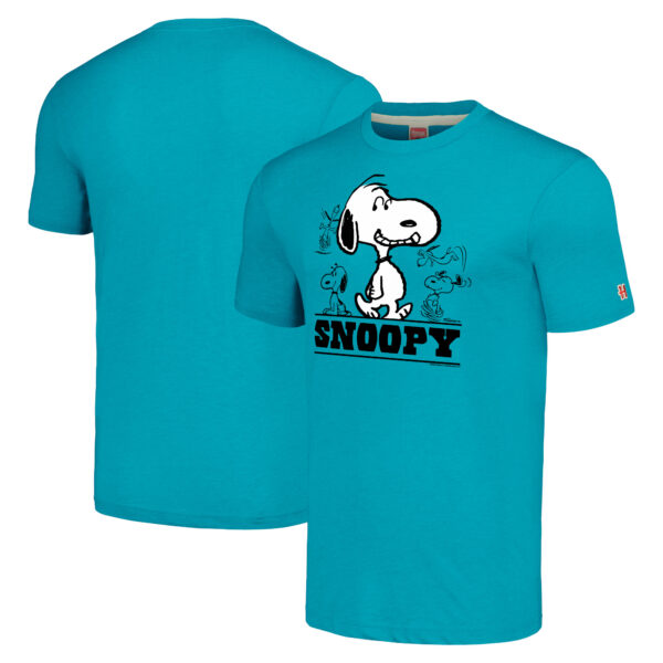 Unisex Homage Snoopy Teal Peanuts  Graphic Tri-Blend T-Shirt