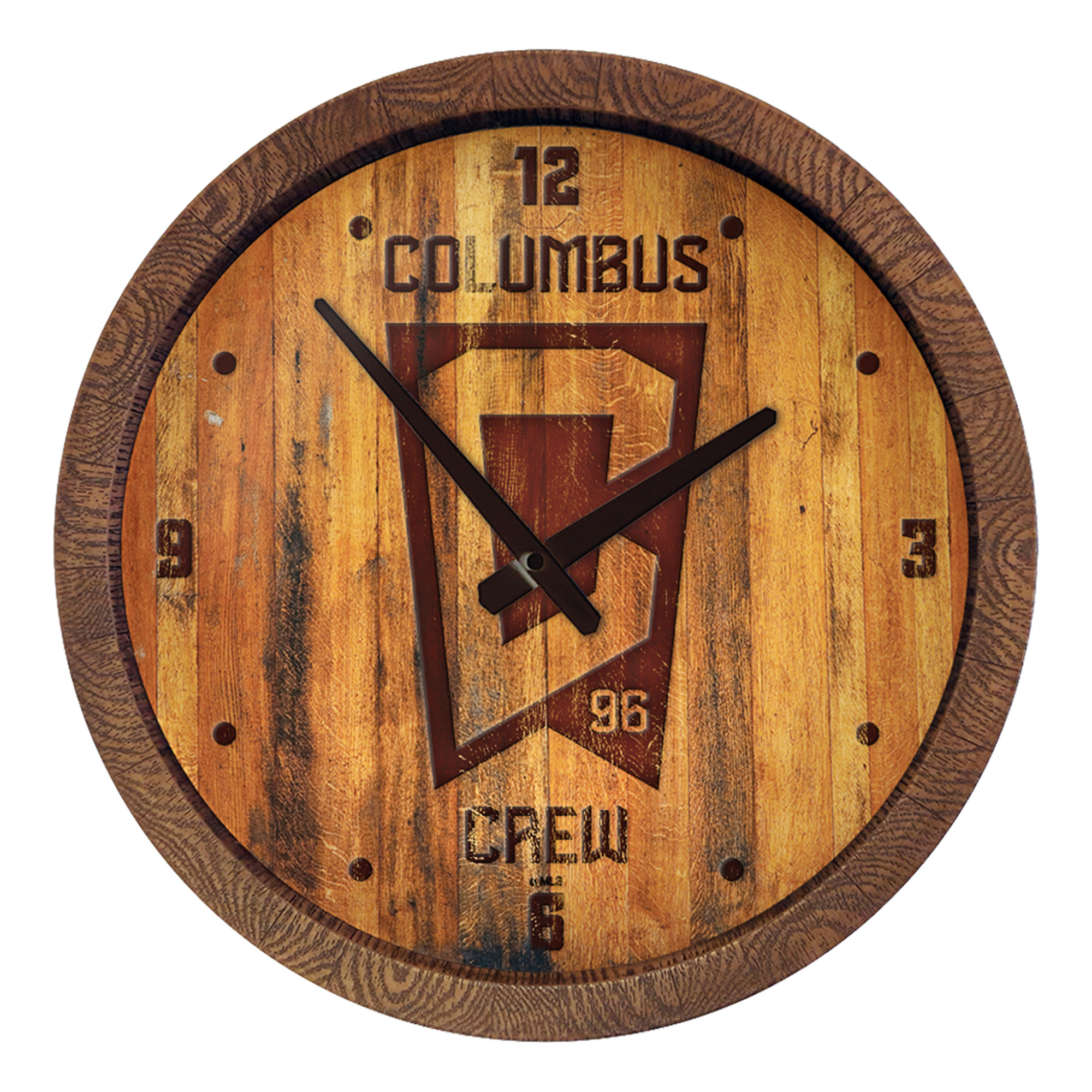 Columbus Crew 20.25" Faux Debossed Barrel Top Clock