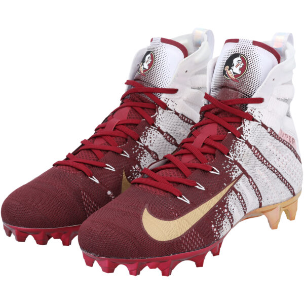 Florida State Seminoles Team-Issued White and Garnet Vapor 3 Nike Cleats from the Football Program