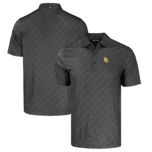 Men's Cutter & Buck Black Baylor Bears Pike Eco Pebble Print Stretch Recycled Polo