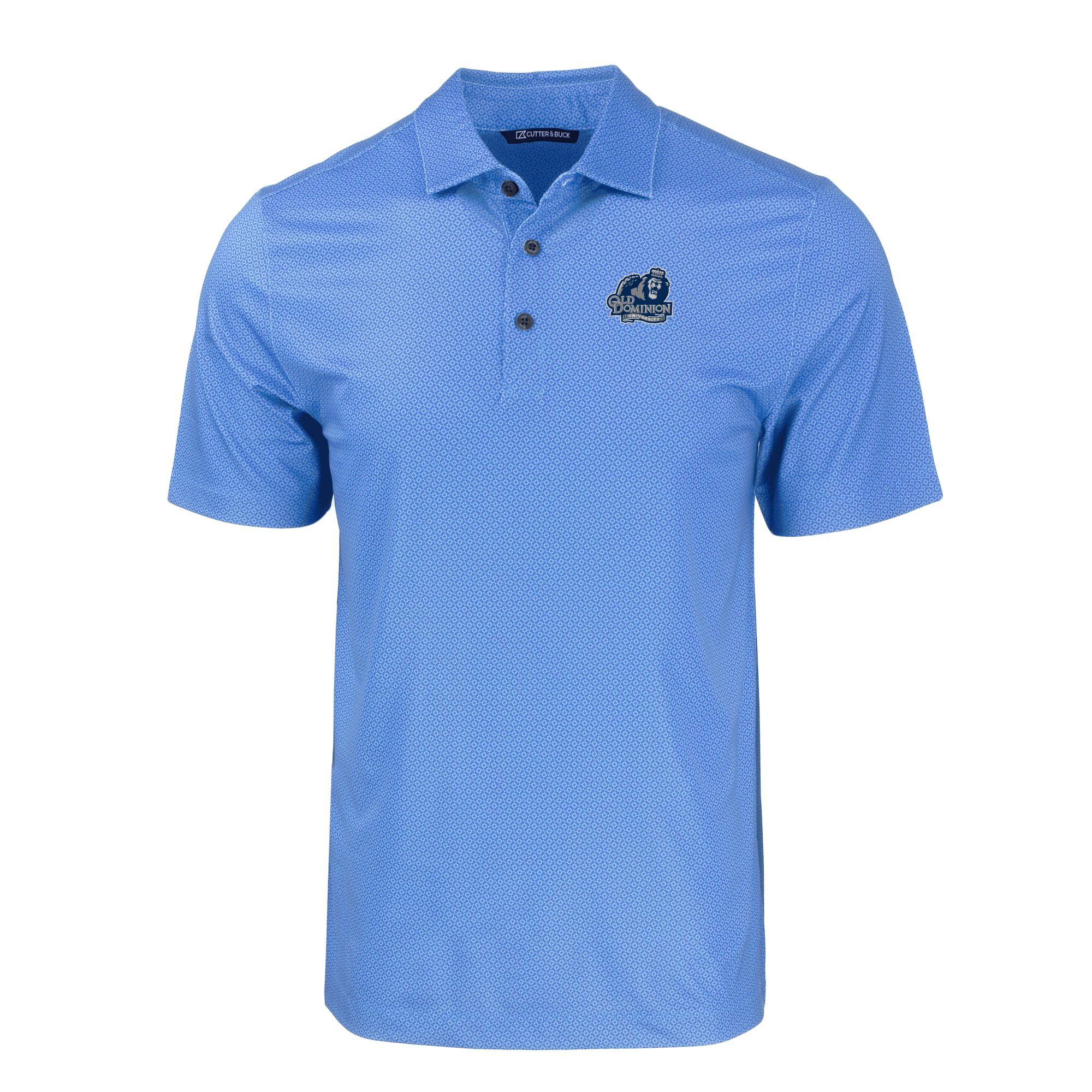 Men's Cutter & Buck Powder Blue Old Dominion Monarchs Pike Eco Tonal Geo Print Stretch Recycled Polo - Image 6