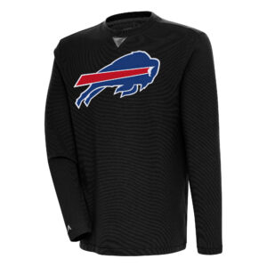 Men's Antigua  Black Buffalo Bills Flier Bunker Pullover Sweatshirt