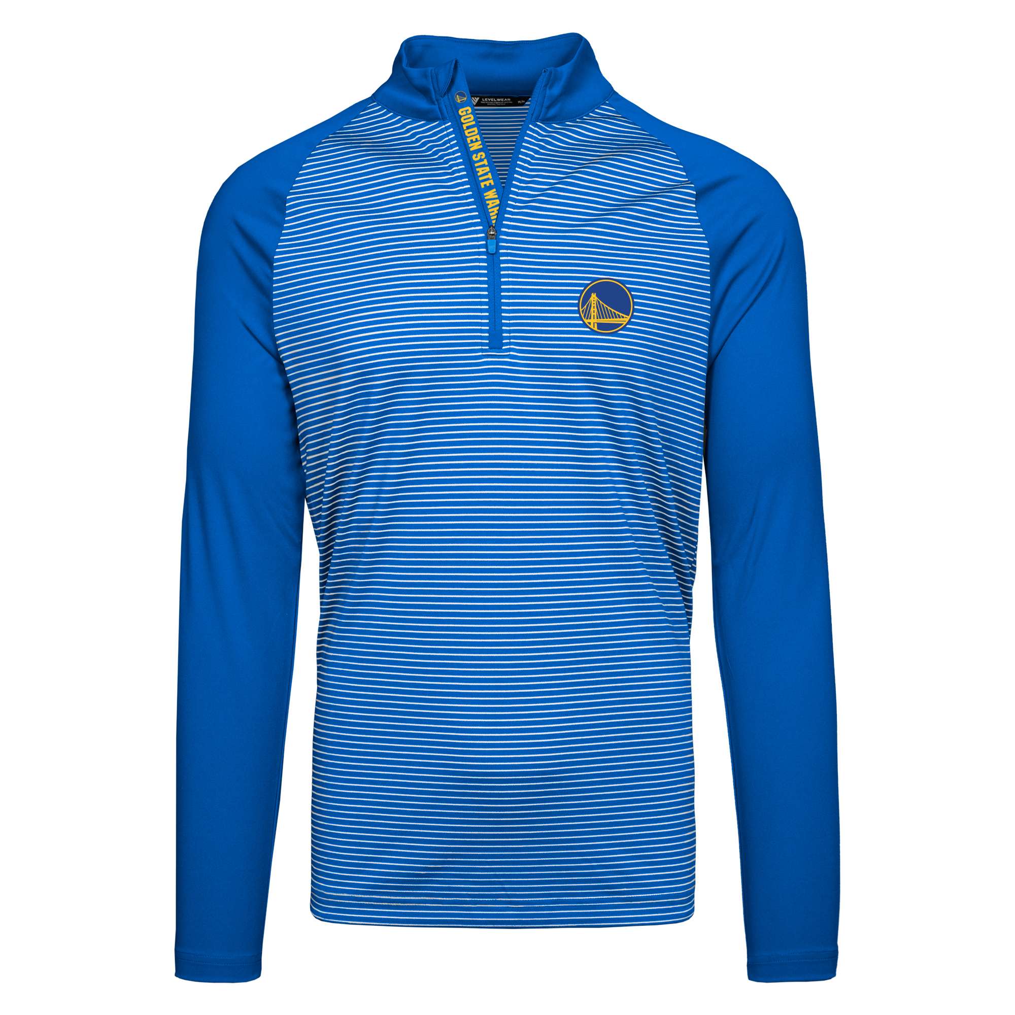 Men's Levelwear Royal Golden State Warriors Charter Insignia Core Quarter-Zip Pullover Top