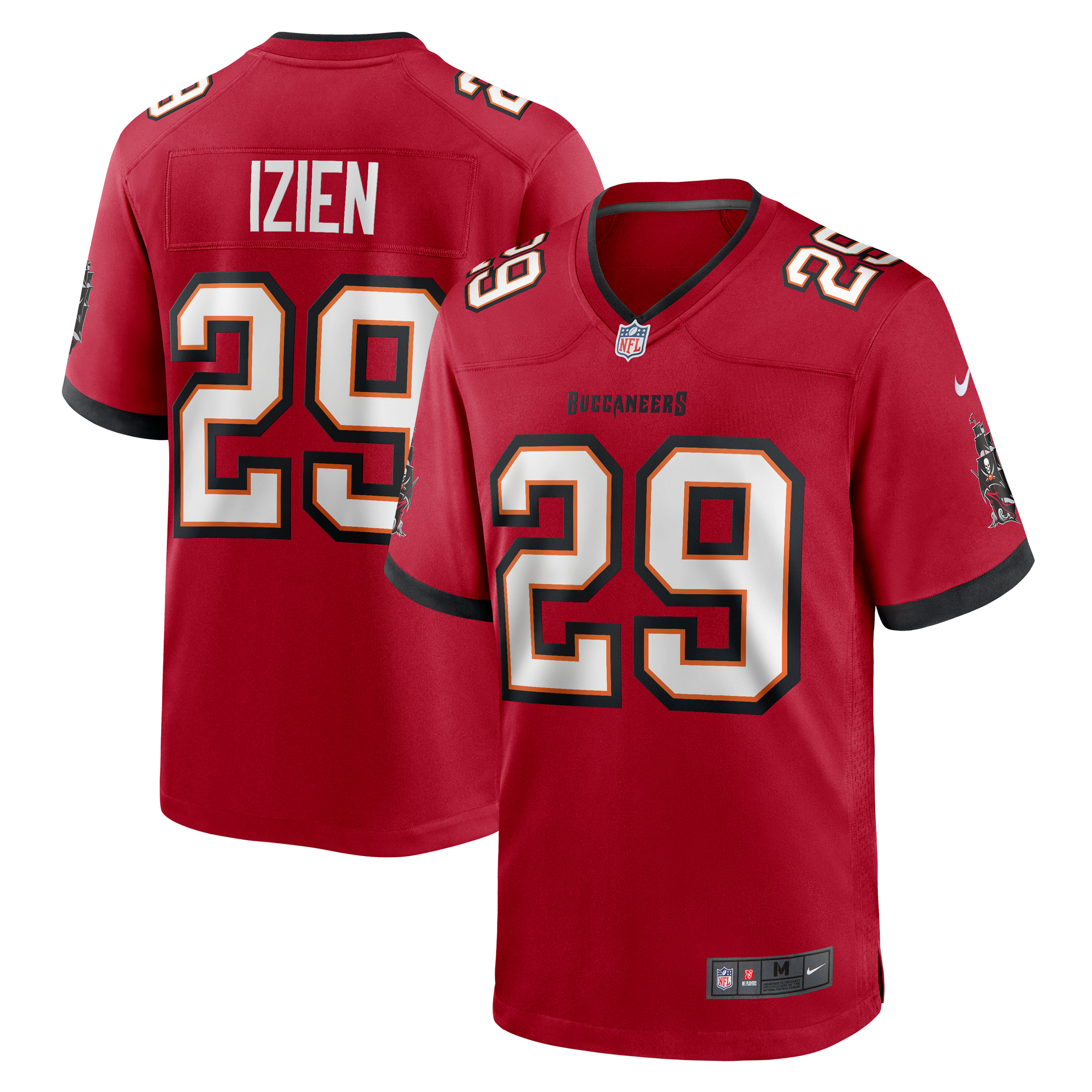 Men's Nike Christian Izien Red Tampa Bay Buccaneers Game Jersey - Image 7