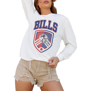 Women's Gameday Couture  White Buffalo Bills  Pushing The Limit Long Sleeve T-Shirt