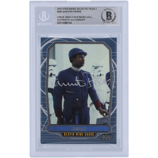 Quentin Pierre Autographed 2013 Topps Star Wars Galactic Files 2 #495 BAS Authenticated Card