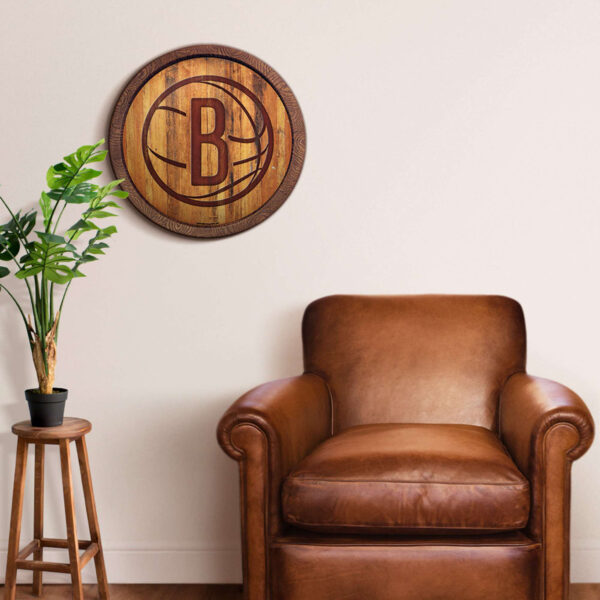 Brooklyn Nets 20.25'' Faux Barrel Top Sign - Image 11