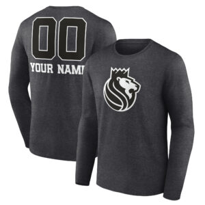 Men's Charcoal Sacramento Kings Personalized Name & Number Monochrome Long Sleeve T-Shirt