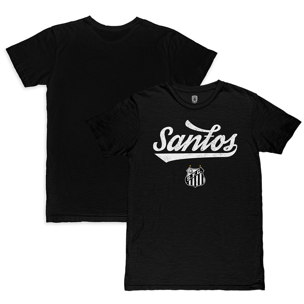 Men's 1863FC Black Santos FC Script Slub T-Shirt