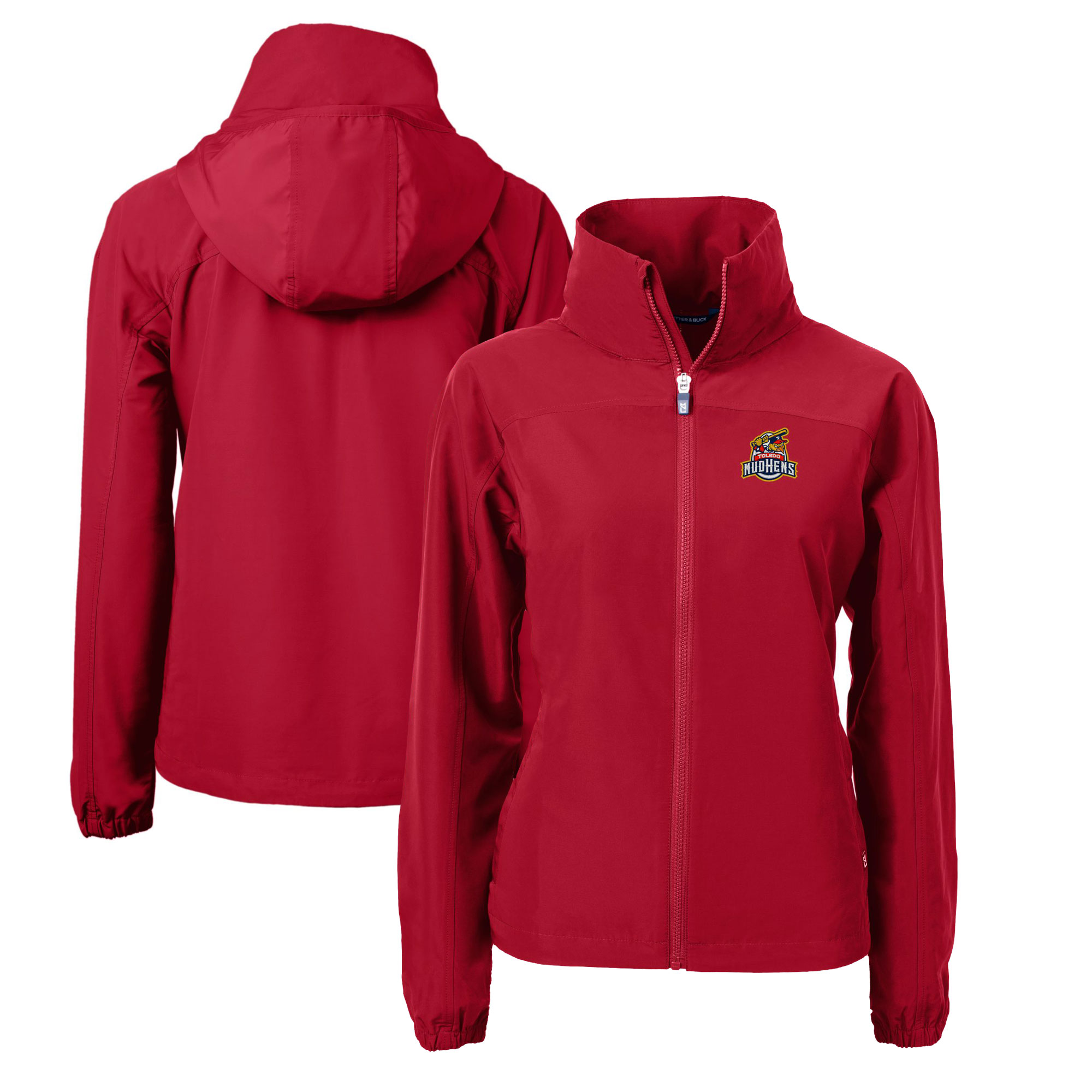 Women's Cutter & Buck Red Toledo Mud Hens Charter Eco Recycled Full-Zip Jacket - Image 2