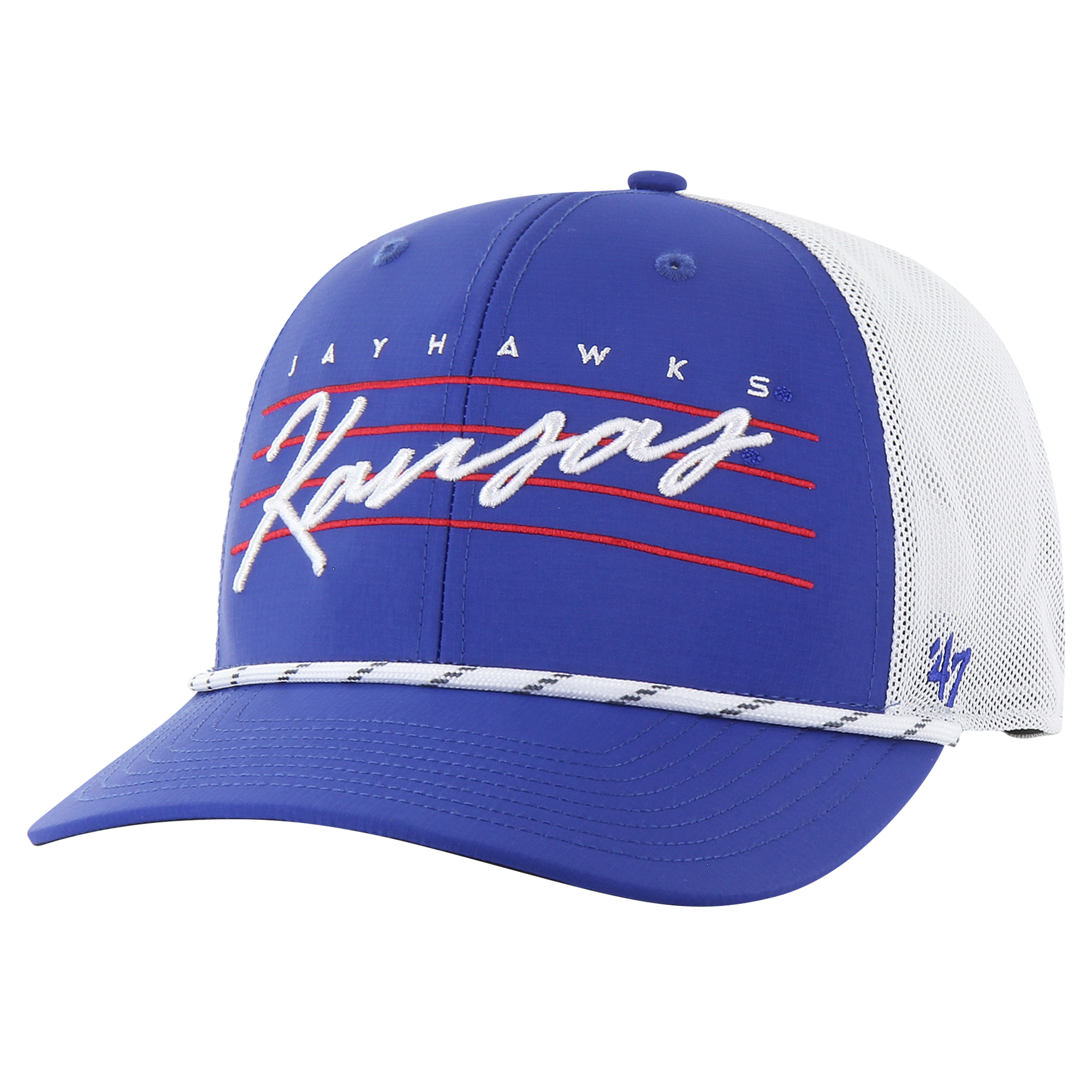 Men's '47 Royal Kansas Jayhawks Downburst Trucker Adjustable Hat - Image 5