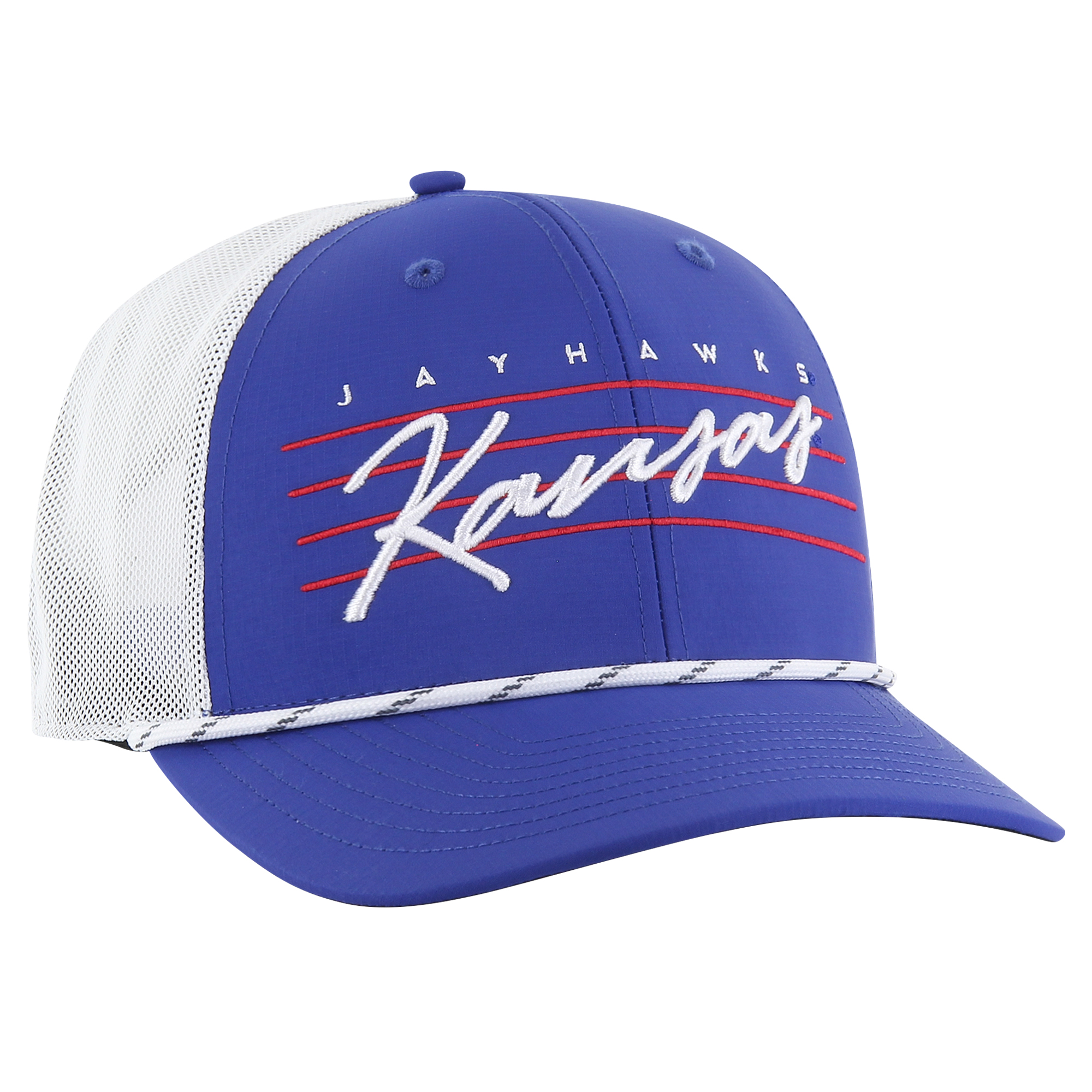 Men's '47 Royal Kansas Jayhawks Downburst Trucker Adjustable Hat - Image 3