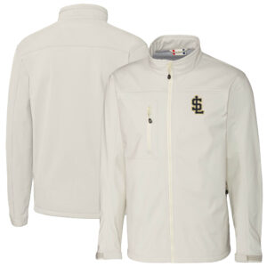 Men's Cutter & Buck  Gray Salt Lake Bees  Clique Telemark Eco Stretch Softshell Full-Zip Jacket