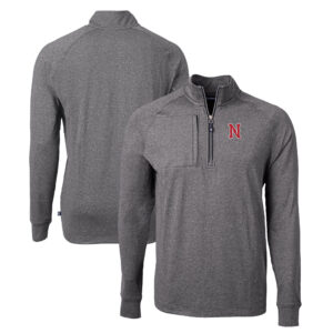 Men's Cutter & Buck  Heather Black Nashville Sounds Adapt Eco Knit Heather Recycled Quarter-Zip Pullover
