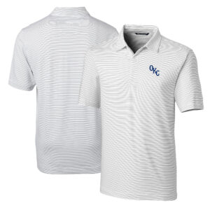 Men's Cutter & Buck  White Oklahoma City Baseball Club Big & Tall Forge Pencil Stripe Stretch Polo