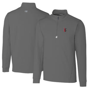 Men's Cutter & Buck  Gray Indianapolis Indians Big & Tall Traverse Stretch Quarter-Zip Top
