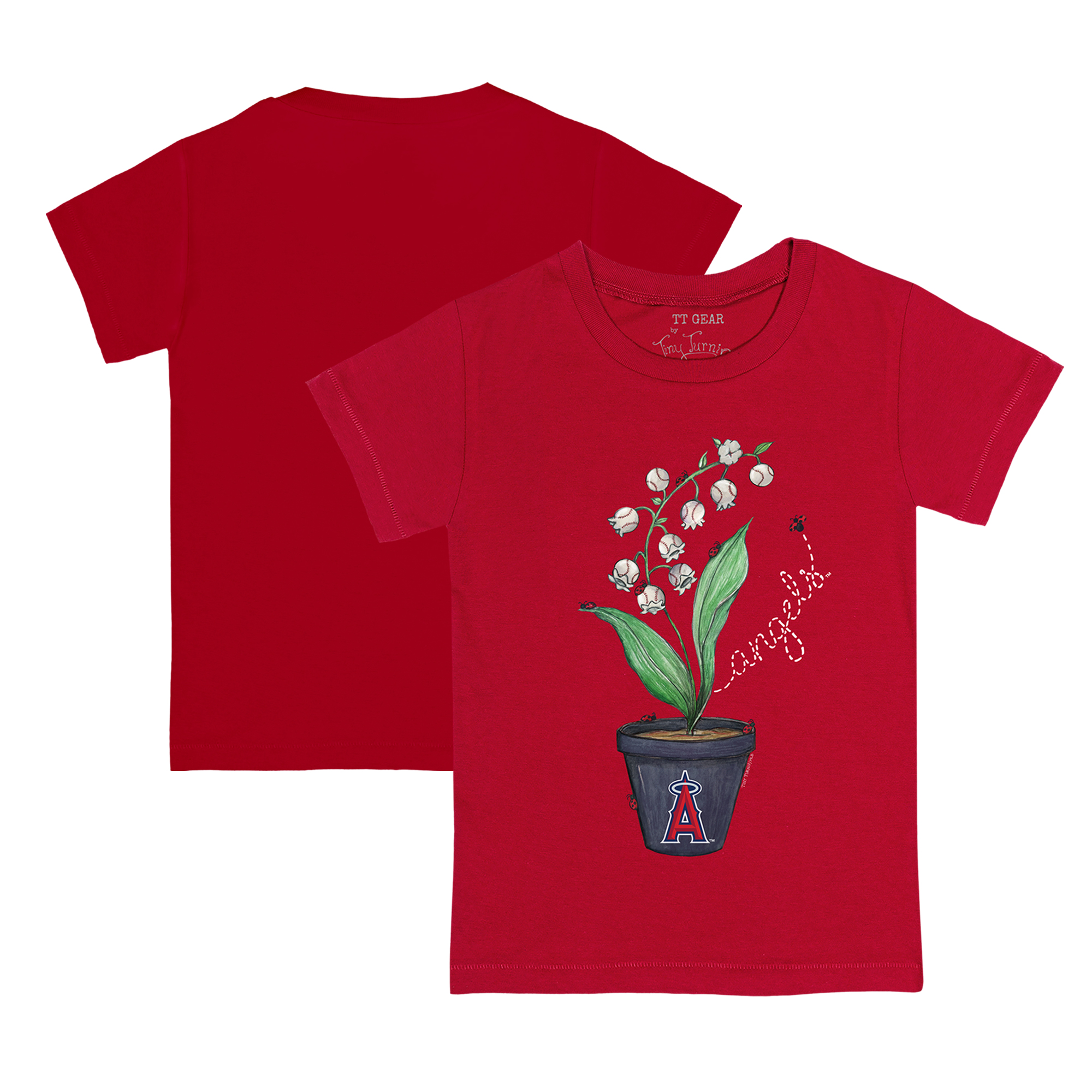 Infant Tiny Turnip Red Los Angeles Angels Lilies & Ladybugs T-Shirt - Image 5