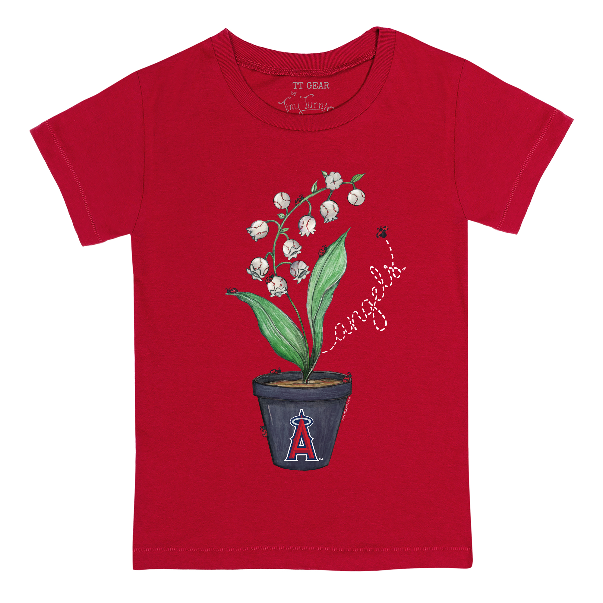 Infant Tiny Turnip Red Los Angeles Angels Lilies & Ladybugs T-Shirt - Image 3