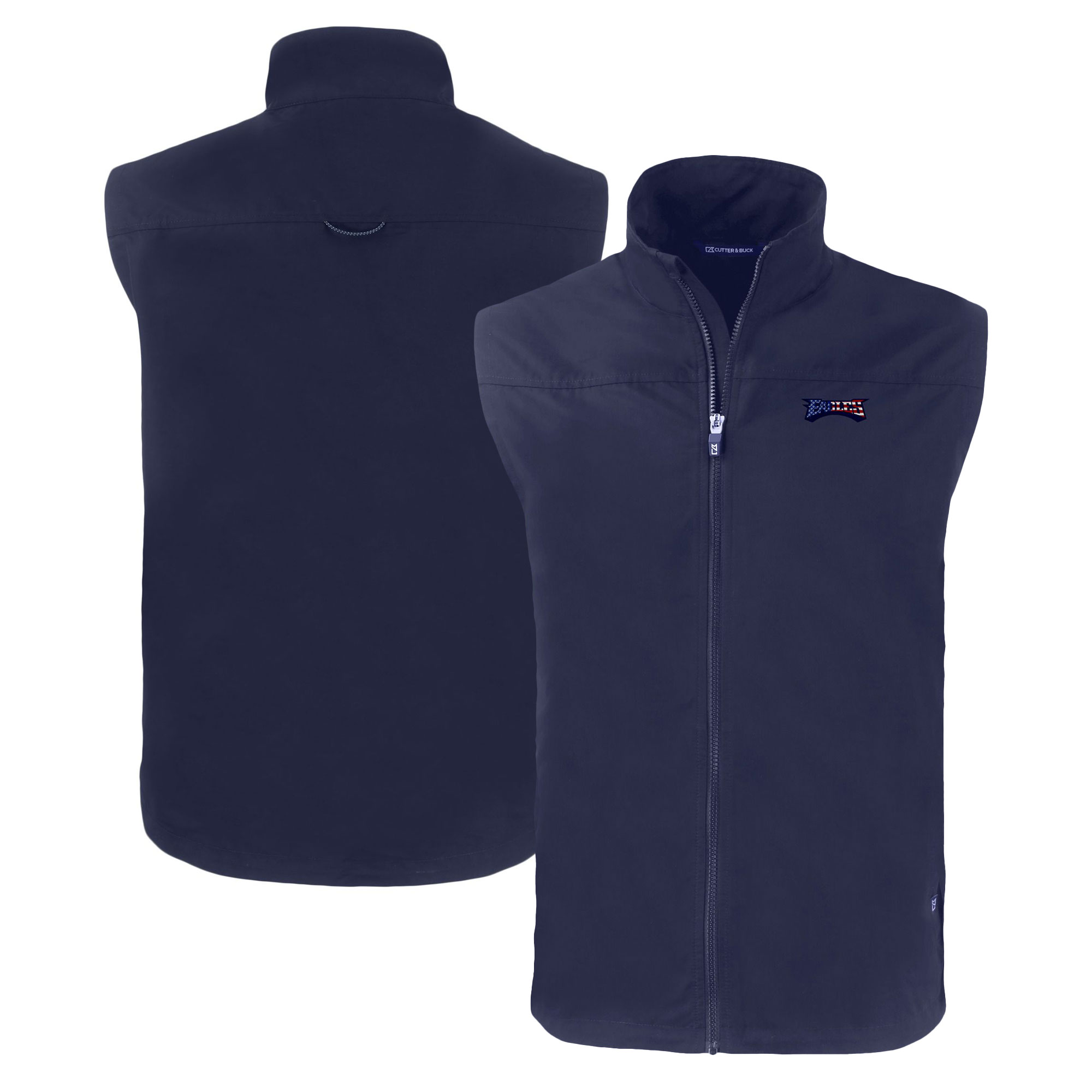 Men's Cutter & Buck Navy Philadelphia Eagles Americana Charter Eco Recycled Full-Zip Vest