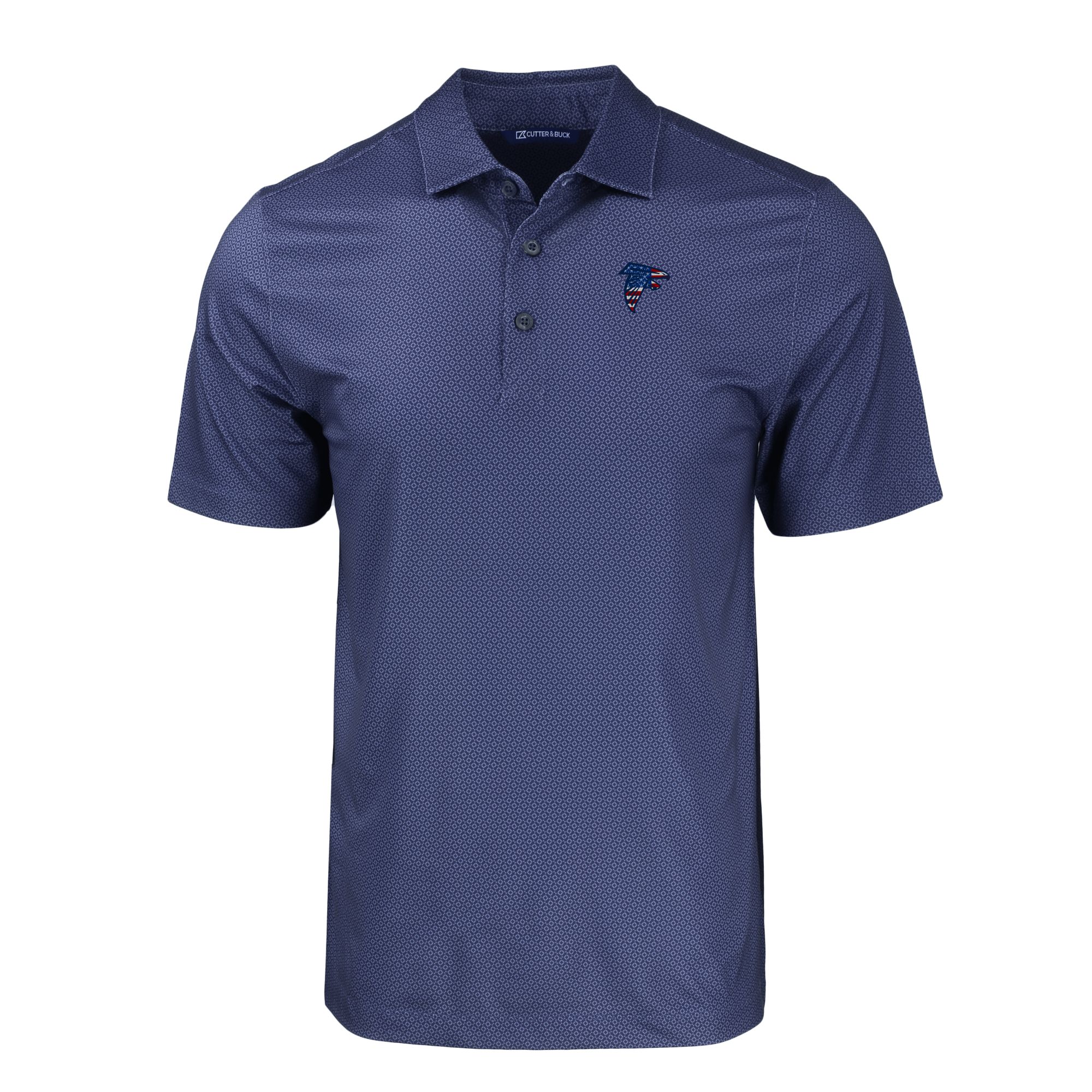 Men's Cutter & Buck Navy Atlanta Falcons Americana Pike Eco Tonal Geo Print Stretch Recycled Polo - Image 3