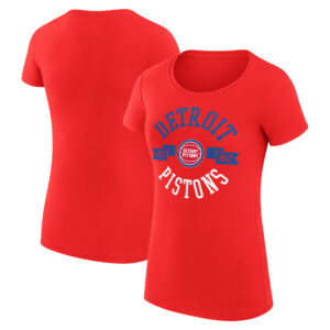 Women's G-III 4Her by Carl Banks Red Detroit Pistons Large City Logo Fitted T-Shirt