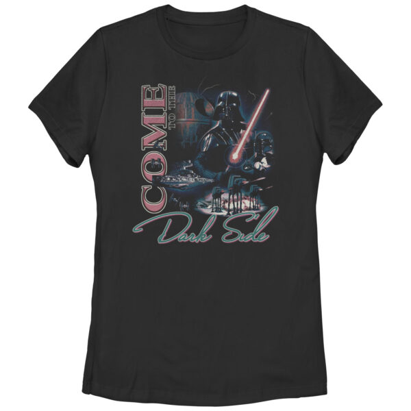 Women's Mad Engine Darth Vader Black Star Wars Rewind Dark Side Graphic T-Shirt