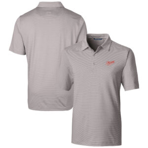 Men's Cutter & Buck  Gray Dayton Flyers Vault Forge Pencil Stripe Stretch Polo