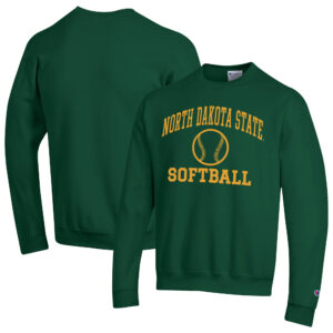Men's Champion  Green NDSU Bison Icon Softball Powerblend Pullover Sweatshirt