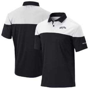 Men's Columbia  Black San Antonio Spurs Omni-Wick Best Ball Polo