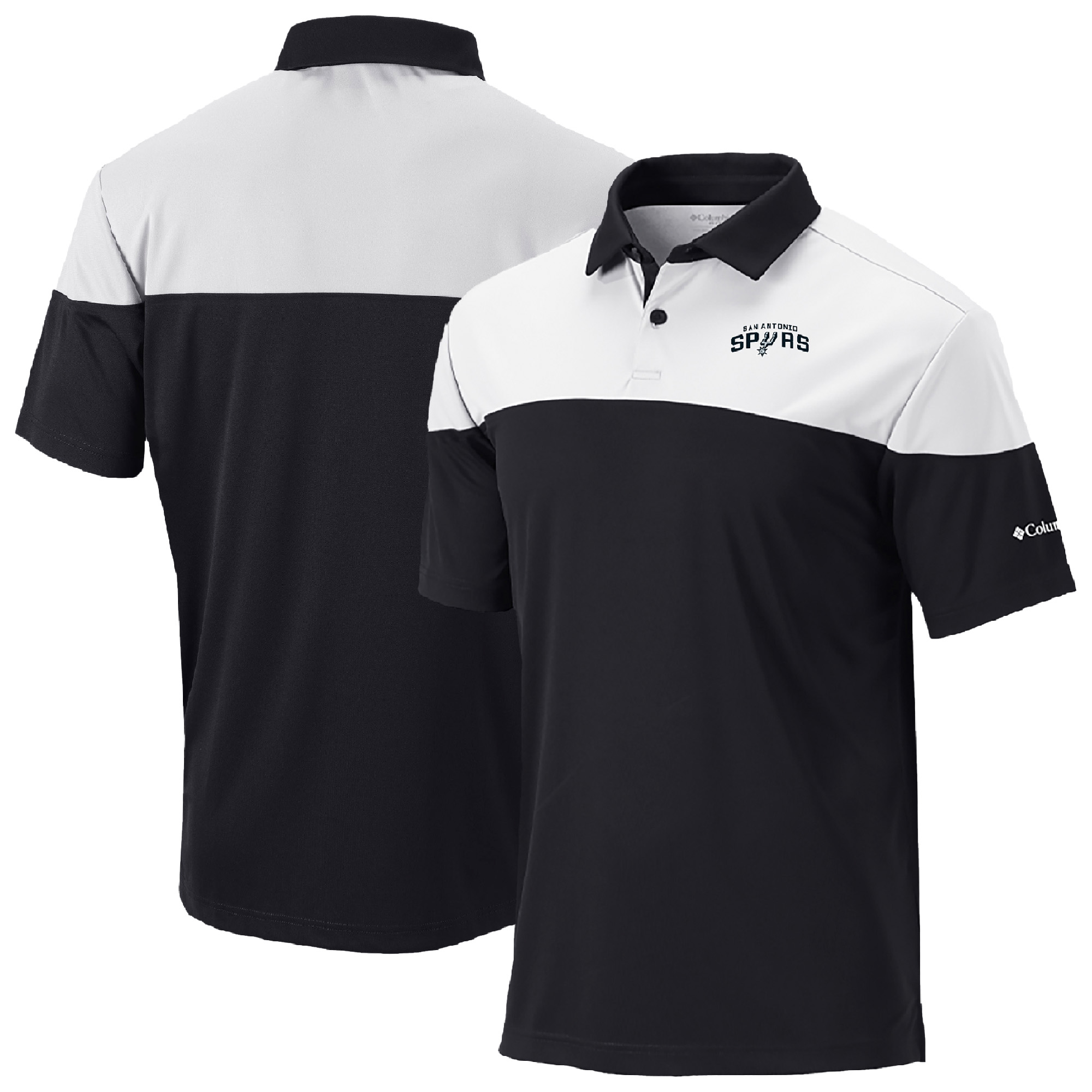 Men's Columbia Black San Antonio Spurs Omni-Wick Best Ball Polo