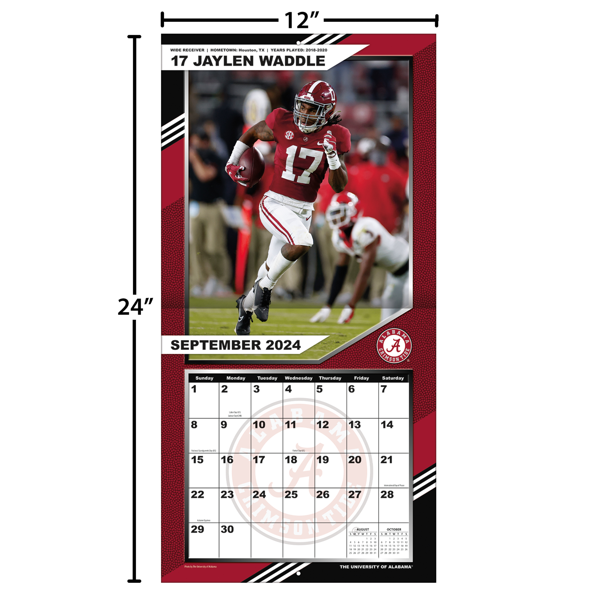 Men's Colosseum Crimson Alabama Crimson Tide Logo Lockup 3-Hit Active Blend Long Sleeve T-Shirt - Image 11
