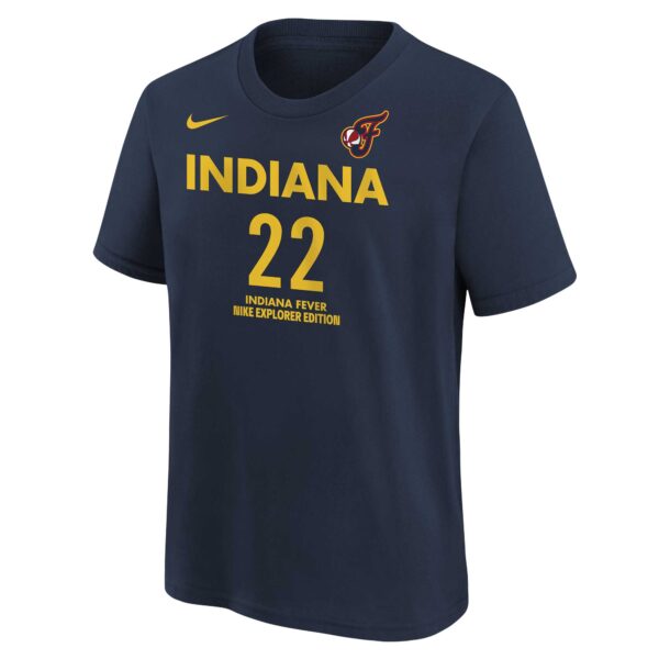 Youth Nike Caitlin Clark Navy Indiana Fever 2024 WNBA Draft Explorer Edition Player Name & Number T-Shirt - Image 6