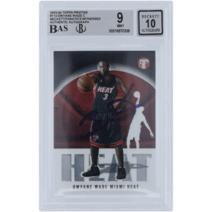 Dwyane Wade Miami Heat Autographed 2003-04 Topps Pristine #113 Beckett Fanatics Witnessed Authenticated 9/10 Rookie Card