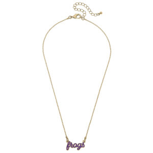 Women's TCU Horned Frogs Enamel Script Necklace