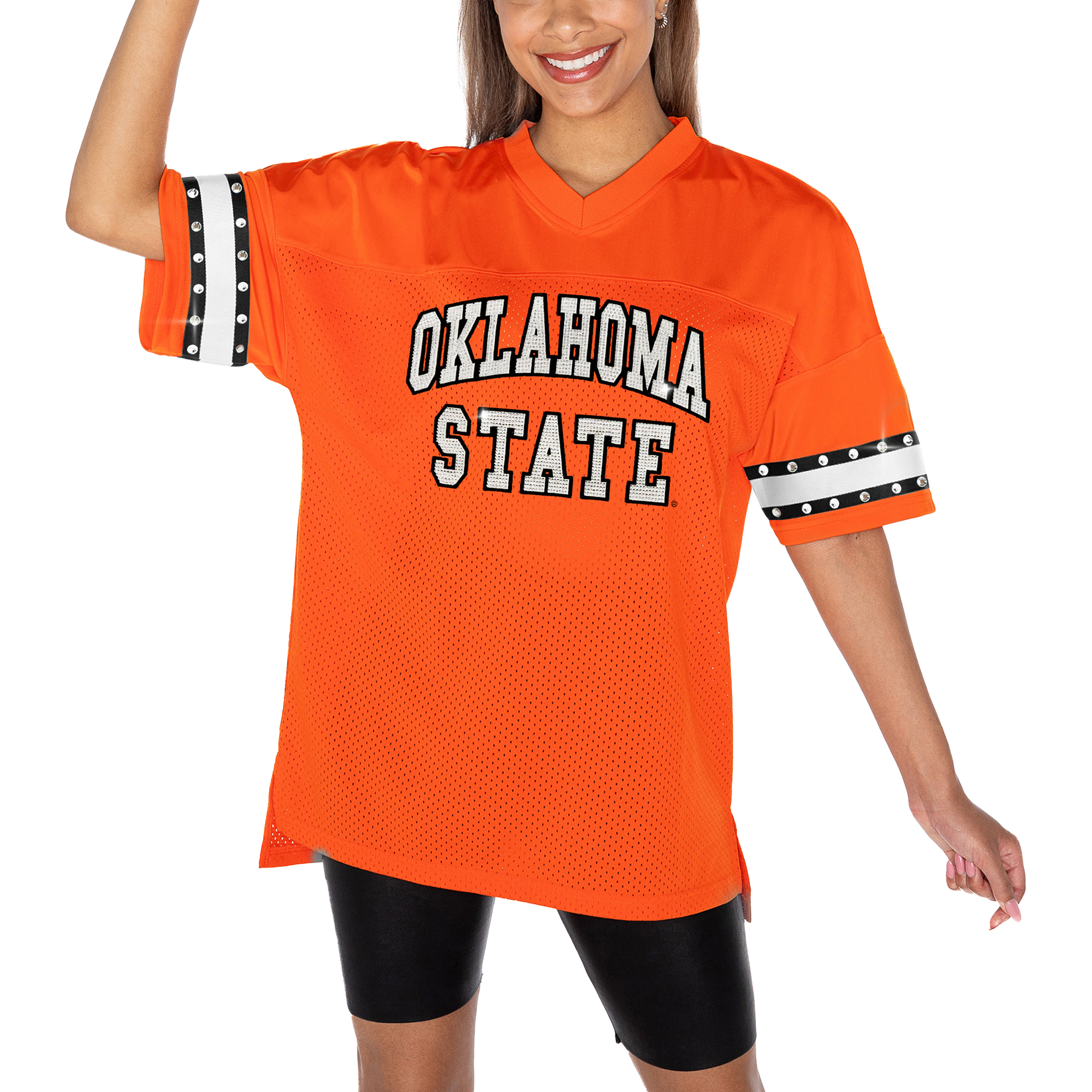 Women's Gameday Couture Orange Oklahoma State Cowboys Until Kickoff Rhinestone Fashion T-Shirt - Image 2