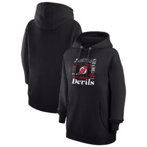 Women's G-III 4Her by Carl Banks Black New Jersey Devils Collage Team Graphic Tri-Blend Fleece Pullover Hoodie