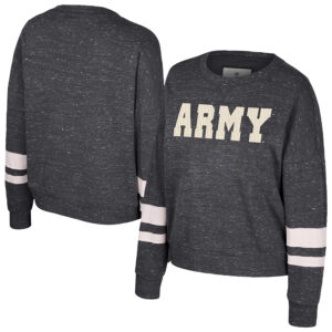 Women's Colosseum Black Army Black Knights Lost City Speckle Pullover Sweatshirt